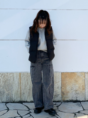 GU公式 | バレルレッグカーゴジーンズ(丈標準71.0～75.0cm)