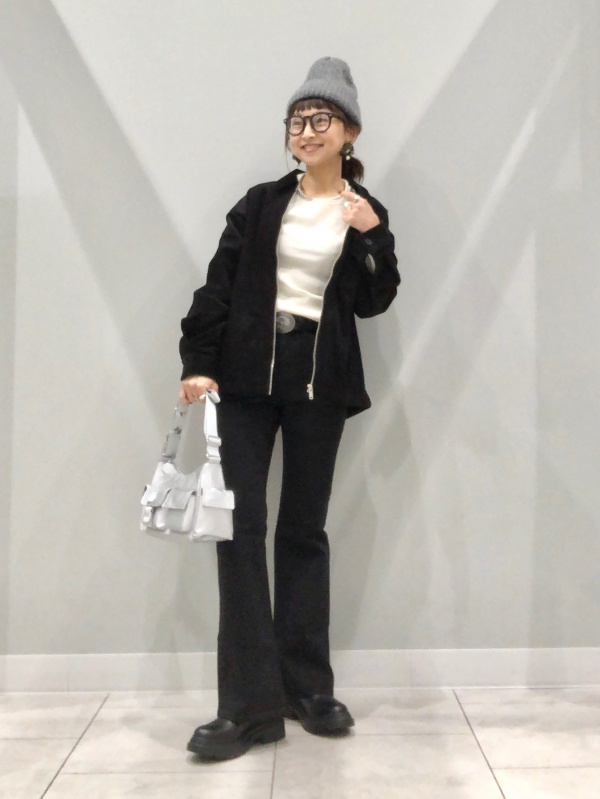 コーデュロイジップアップシャツ(セットアップ可能)（メンズ）の着用