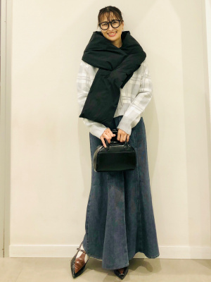 GU公式 | パフィータッチチェッククルーネックショートカーディガン