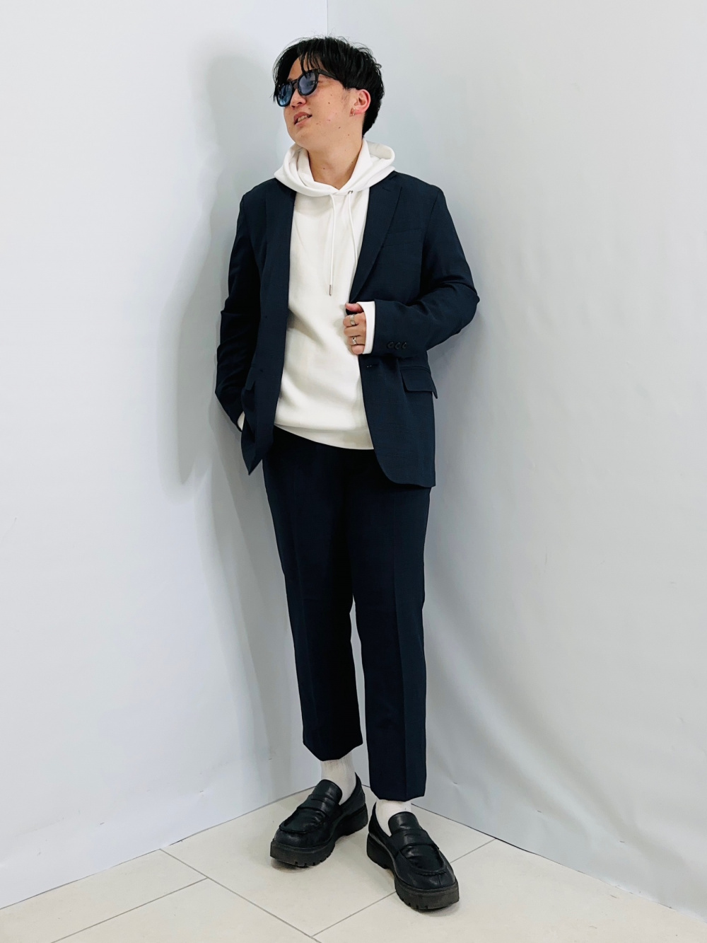 HYDROGEN テーラードジャケット × ユーロヴィンテージスラックス コーデ OUTFIT IDEAS #1］黒スラックスコーデの組み方｜How to style