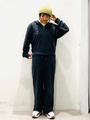 GU公式 | ウォッシュドスウェットハーフジップパーカ