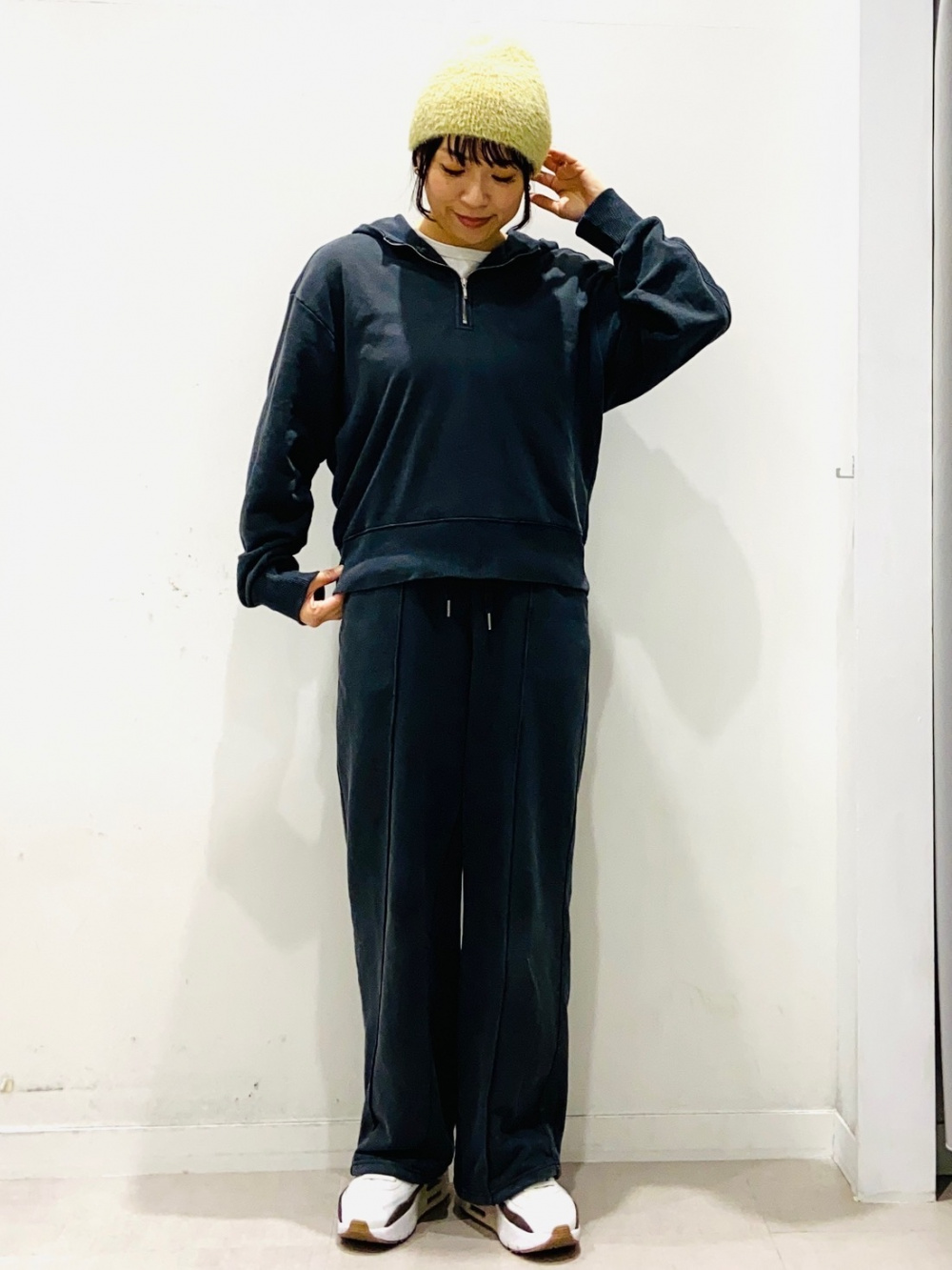 ウォッシュドスウェットハーフジップパーカ(セットアップ可能
