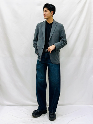 つねを GU公式 | バレルレッグジーンズ+EC(丈長め78.5cm)