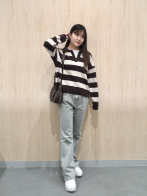 GU公式 | パフィータッチスキッパーボーダーセーター