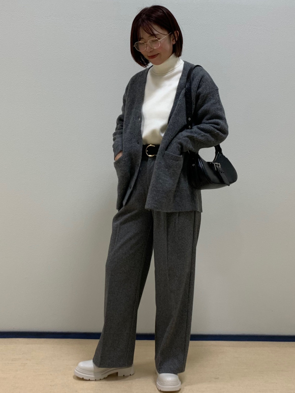 ヘリンボーンタックワイドパンツ(丈標準70.0～74.0cm
