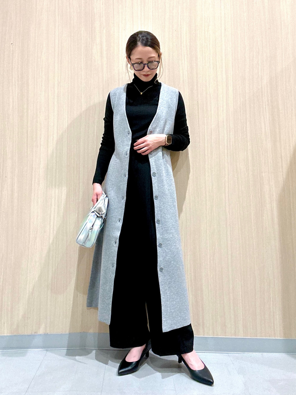 リブタートルネックセーター(長袖)、パフィータッチ スキッパー