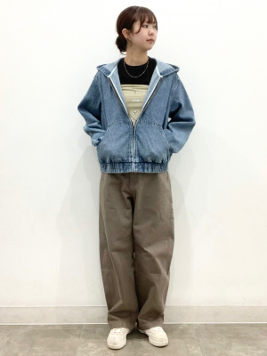 GU公式 | デニムフーディブルゾンNT+E