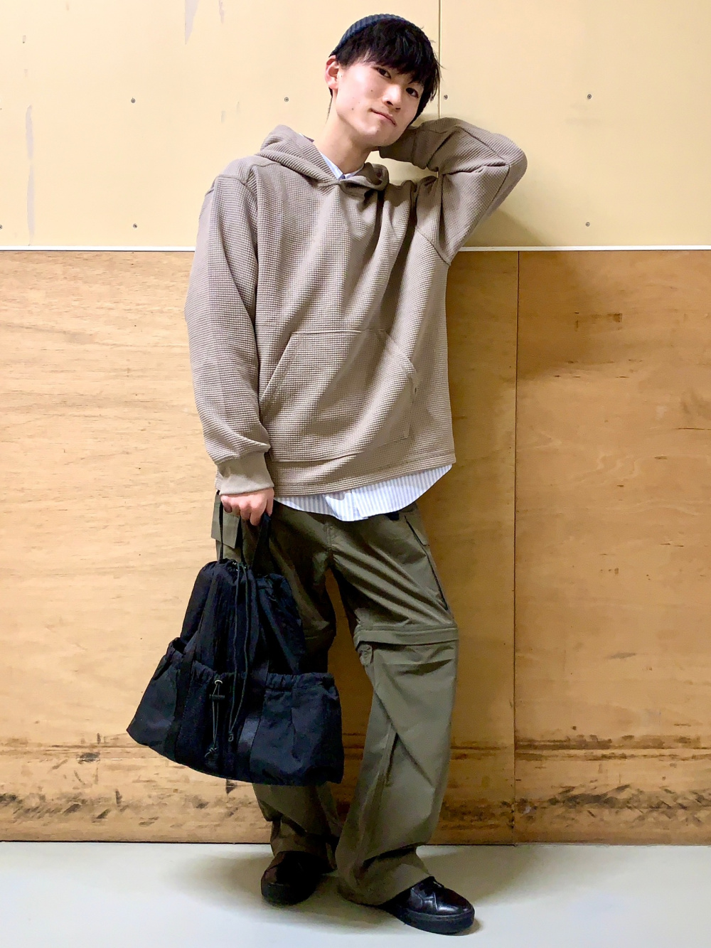 Convertible Wide Cargo Pants、Easy Care Broadcloth Shirt/Striped1