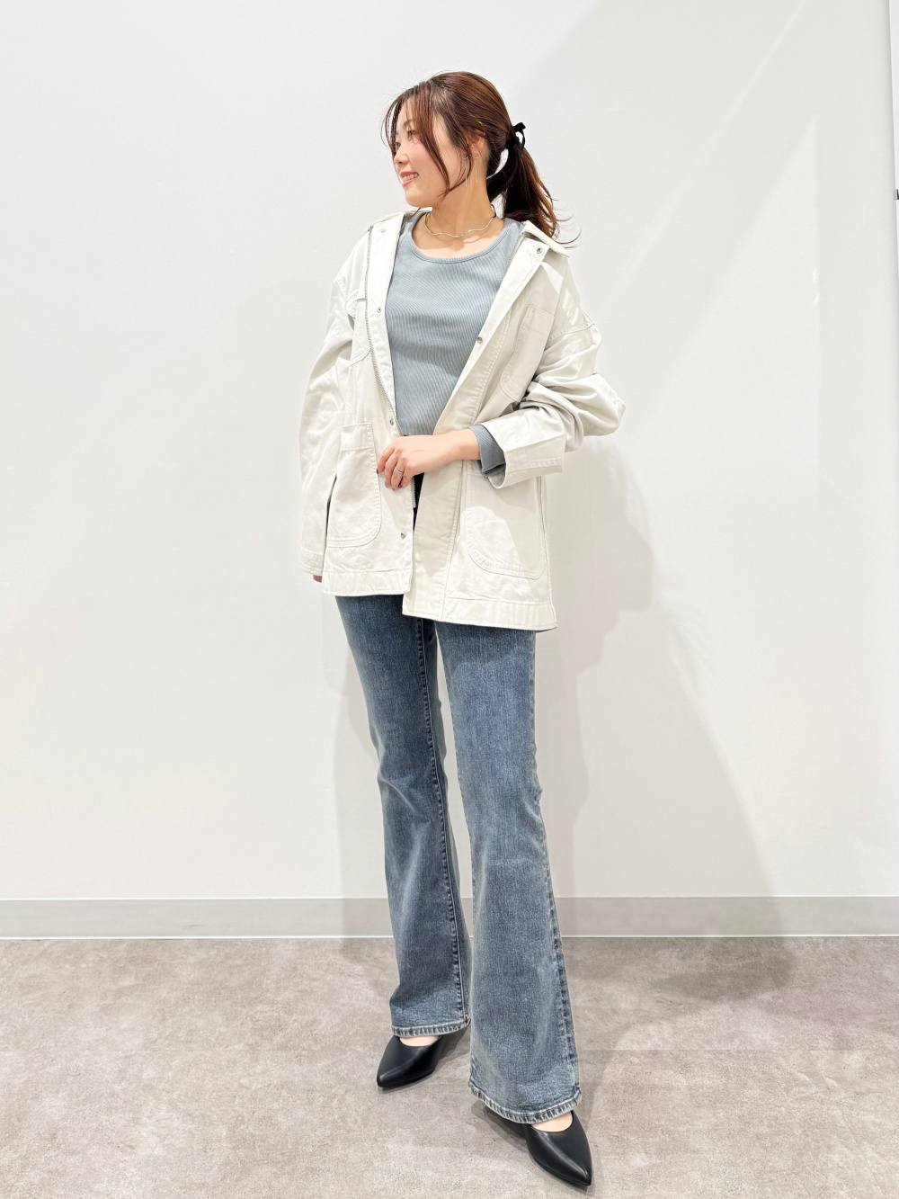カバーオールジャケット、ウォッシュドリブクロップドT(長袖
