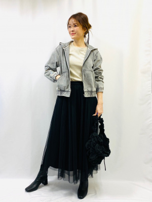 GU デニムフーディブルゾンNT +E GU公式 | デニムフーディブルゾンNT+E