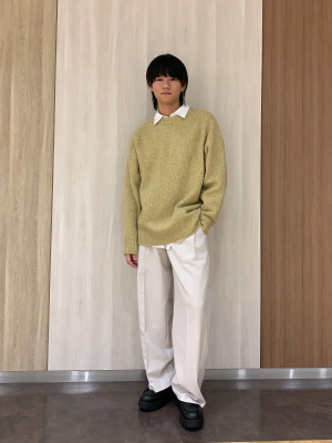 いっぬ　5台分 GU公式 | ブラッシーニットクルーネックセーター