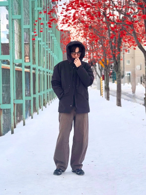 茶 ksks ksks GU バレルレッグジーンズB＋EC（丈短め68 0cm）商品番号352632