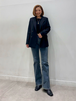 デニムダブルブレストジャケット　デニムフォルムジャケット GU公式 | ダブルブレストジャケットZ