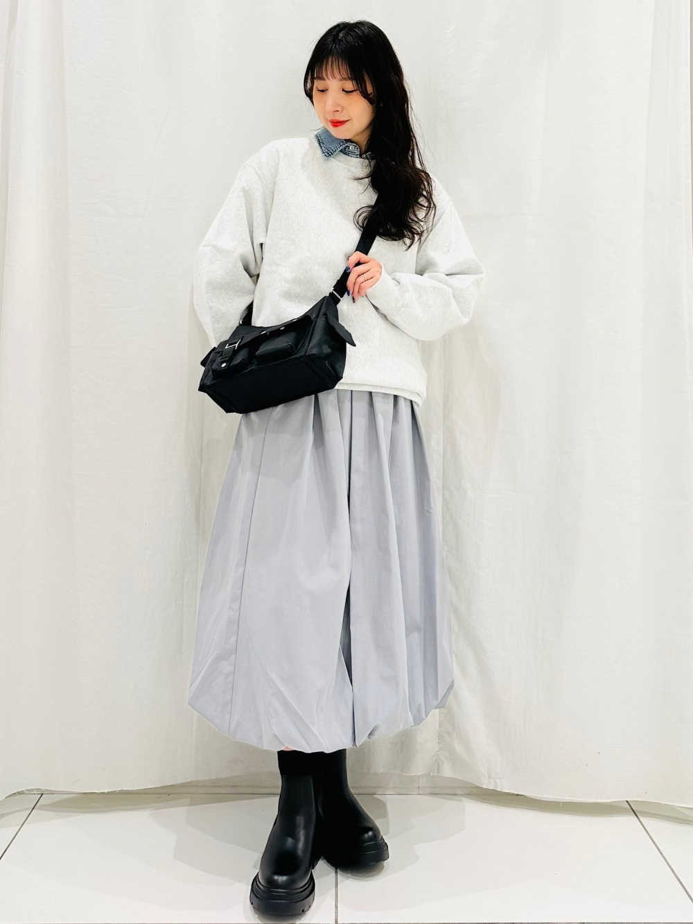 10倍がゆページ　お洋服 切替フレアチュニック長袖＜けし/黒黄＞ | 京友禅アロハシャツ