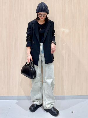 黒達磨木型 GU公式 | リブクロップドT(長袖)