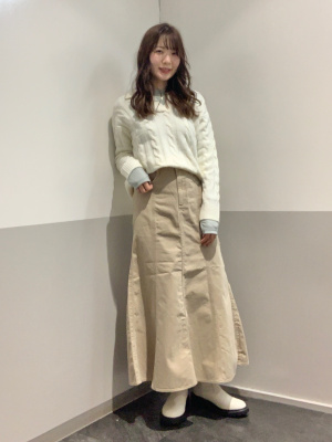 さ。ページ GU公式 | パフィータッチスキッパーケーブルセーター