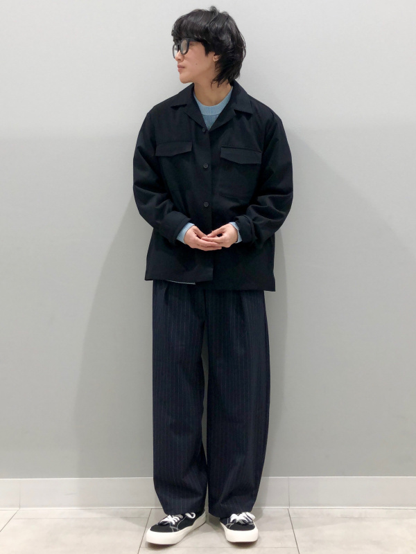 【説明文】こちらご覧下さい♩ ダブルポケットオープンカラーシャツ（メンズ）の着用