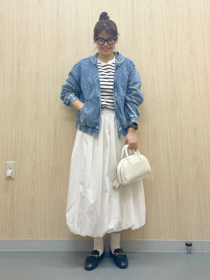 GU公式 | デニムフーディブルゾンNT+E