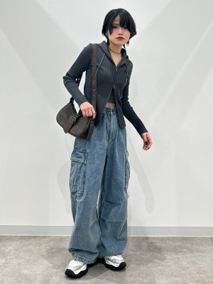 GU公式 | リブニットダブルジップパーカ