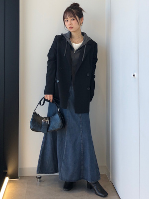 coor リブニットダブルジップフーディ coor リブニットダブルジップフーディ