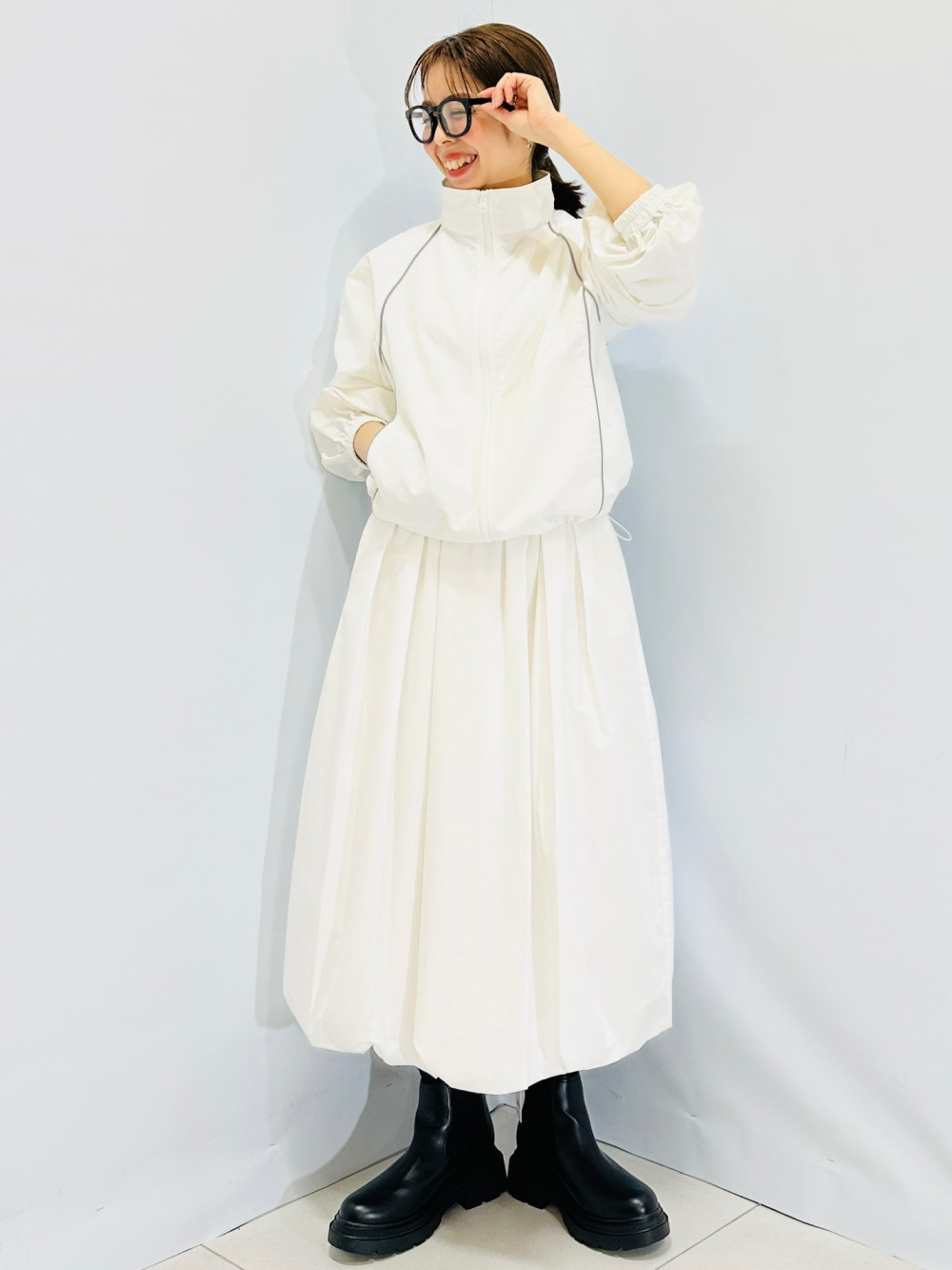 UVカットフルジップパーカ(長袖)、バブルヘムプルオーバー