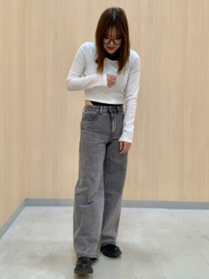 GU公式 | ミドルライズワイドジーンズ(丈標準72.0～76.0cm)