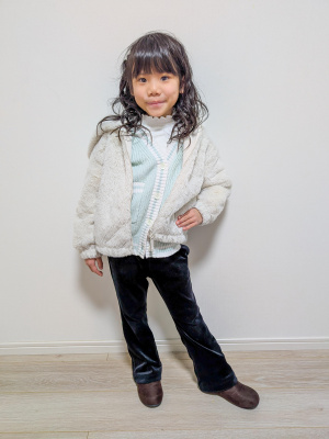 美品♡ and per se キルティングジャケットパーカー　ホワイト GU公式 | GIRLSファーリーフーディパーカ