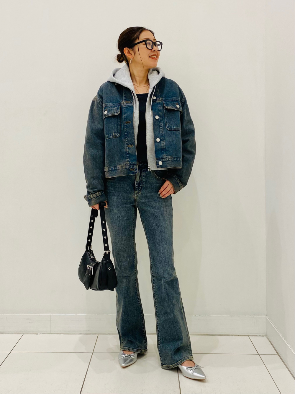 デニムブルゾン、トラックパンツ by rokh」の着用コーディネート| ジーユー