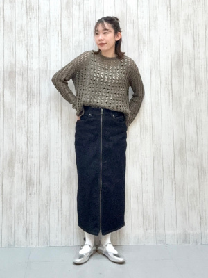 GU公式 | デニムジップナロースカート