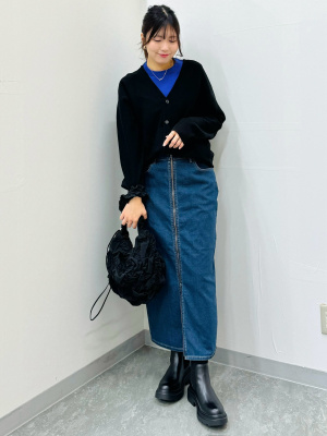 GU公式 | デニムジップナロースカート