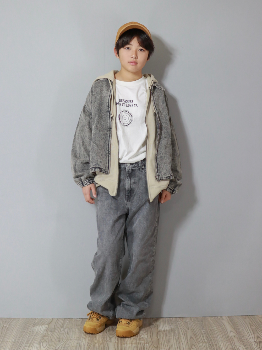 KIDS(男女兼用)デニムジップアップジャケット、GIRLSバレル