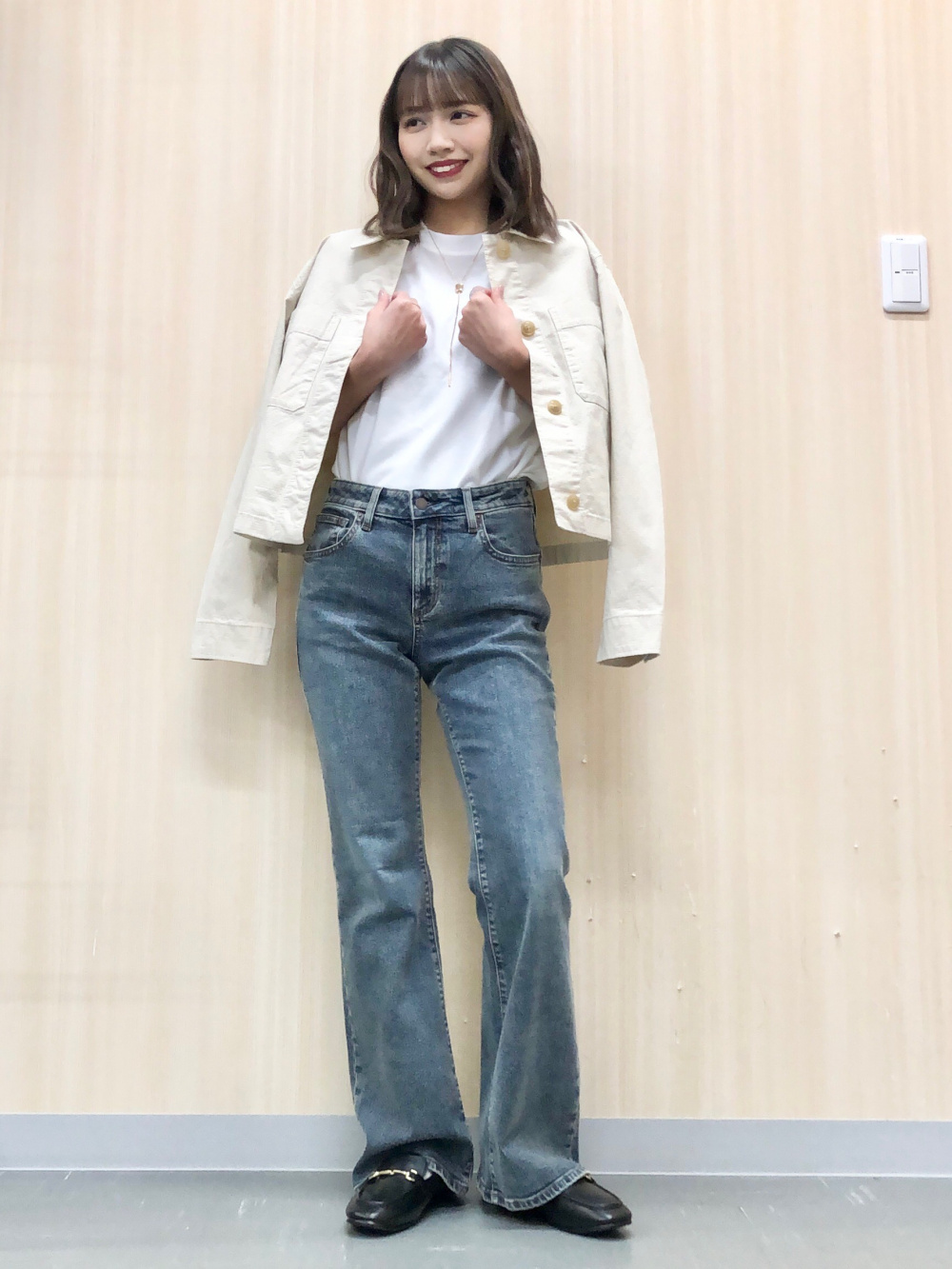 ドライワイドT(5分袖)、ダブルブレストチェックジャケット