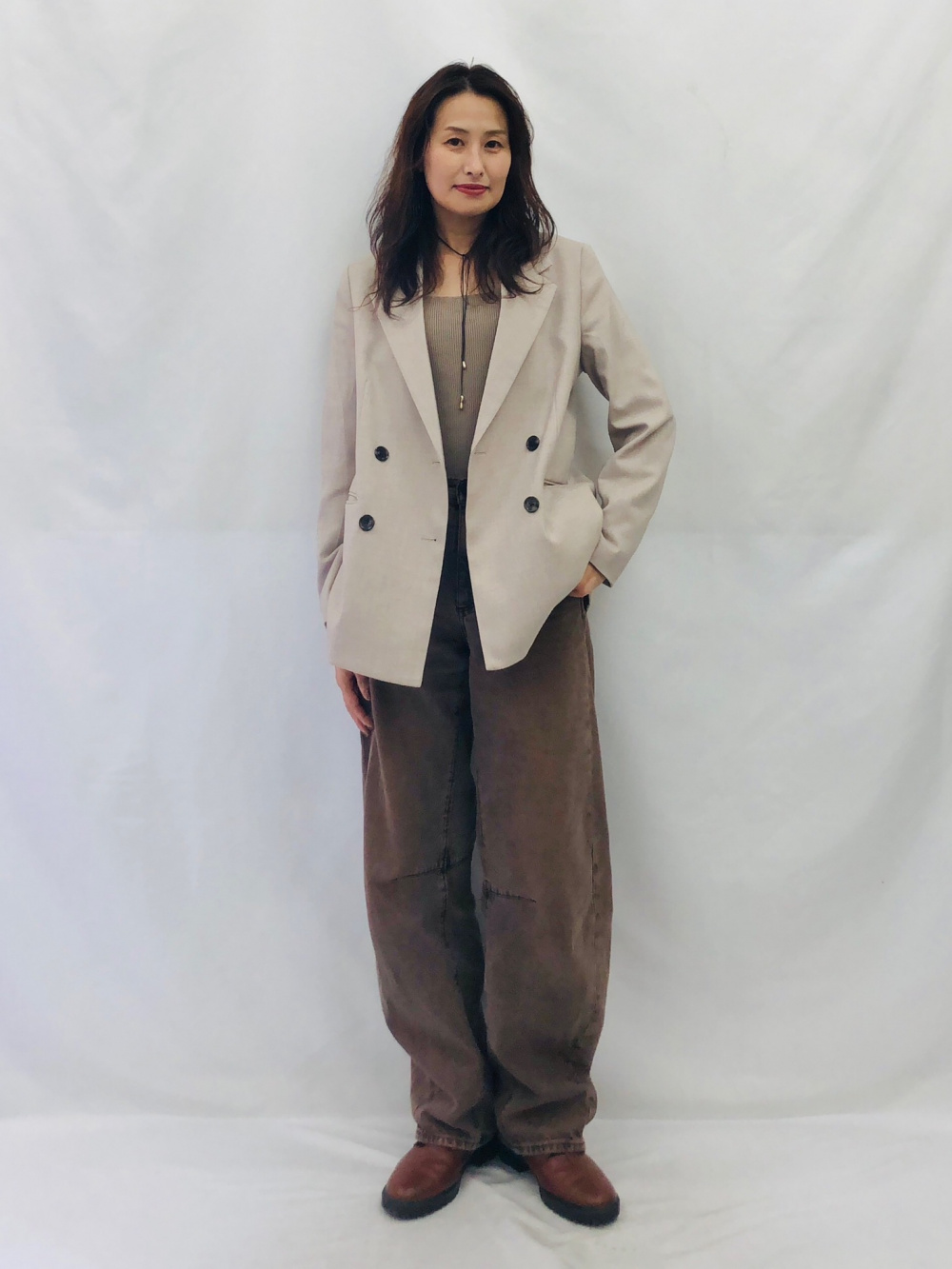 バレルレッグジーンズA+EC(丈長め81.0cm)(セットアップ可能)」の