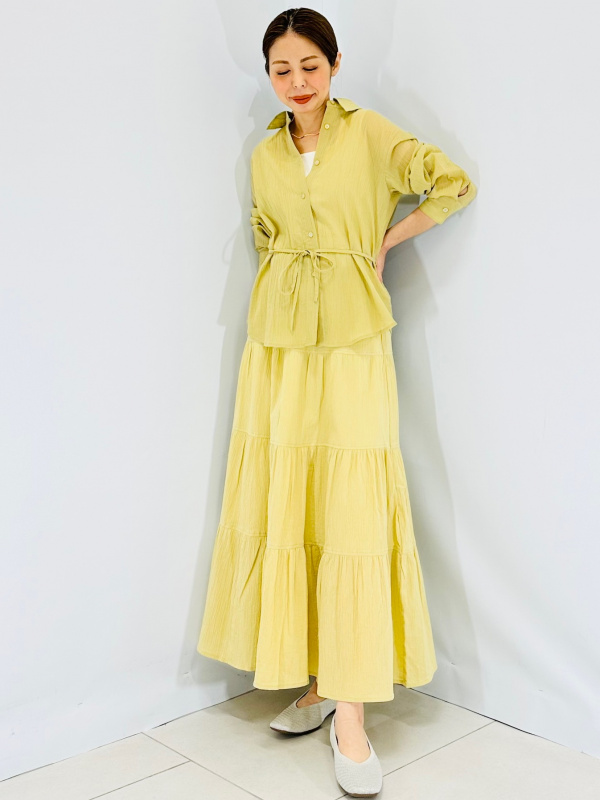 ウォッシャブルニットスクエアトゥシューズ（レディース）の着用