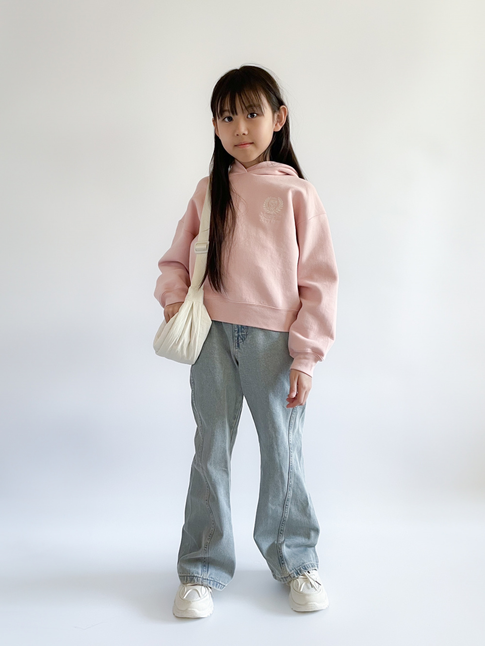 GIRLSダブルジップセーターJR、GIRLSカーブシームフレアジーンズ