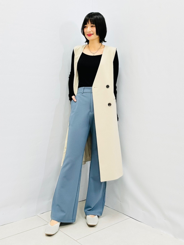 ウォッシャブルニットスクエアトゥシューズ（レディース）の着用