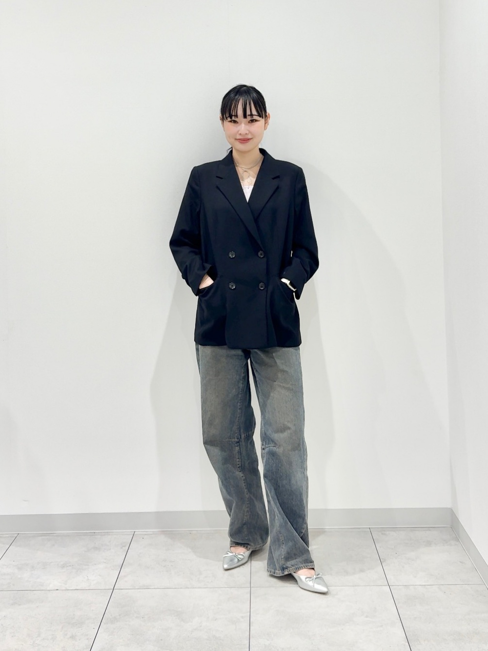 GU公式 | バレルレッグジーンズA+EC(丈長め81.0cm)(セットアップ