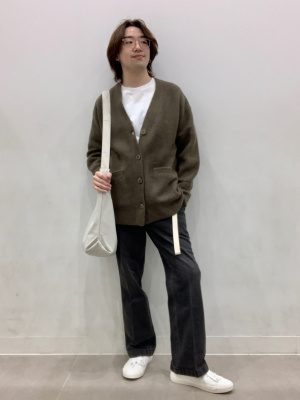 NABERP5　合皮　標準 GU公式 | パフィータッチオーバーサイズカーディガン