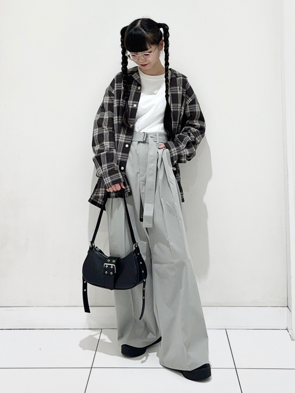 Textured Open Collar Checked Shirt」的穿搭靈感｜GU