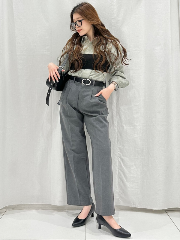 An outfit using 2 Piece Bustier And Shirt Set and Bowling Bag｜GU US