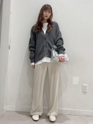 ユリ⭐︎様 GU公式 | ウォッシュドリブVネックカーディガン