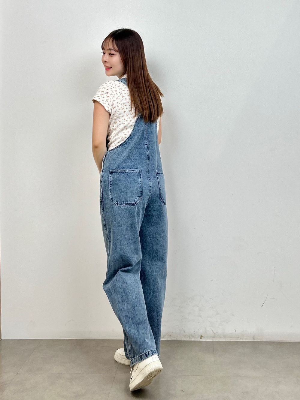 パンツ salopette WOMEN】アシメサロペットパンツ