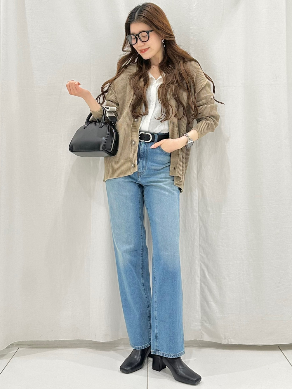 ちゃとらん GU公式 | GIRLSウォッシャブル畦クルーネックカーディガン(長袖)