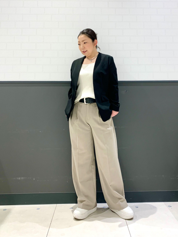 ウォッシャブルノーカラージャケット」のレディースの