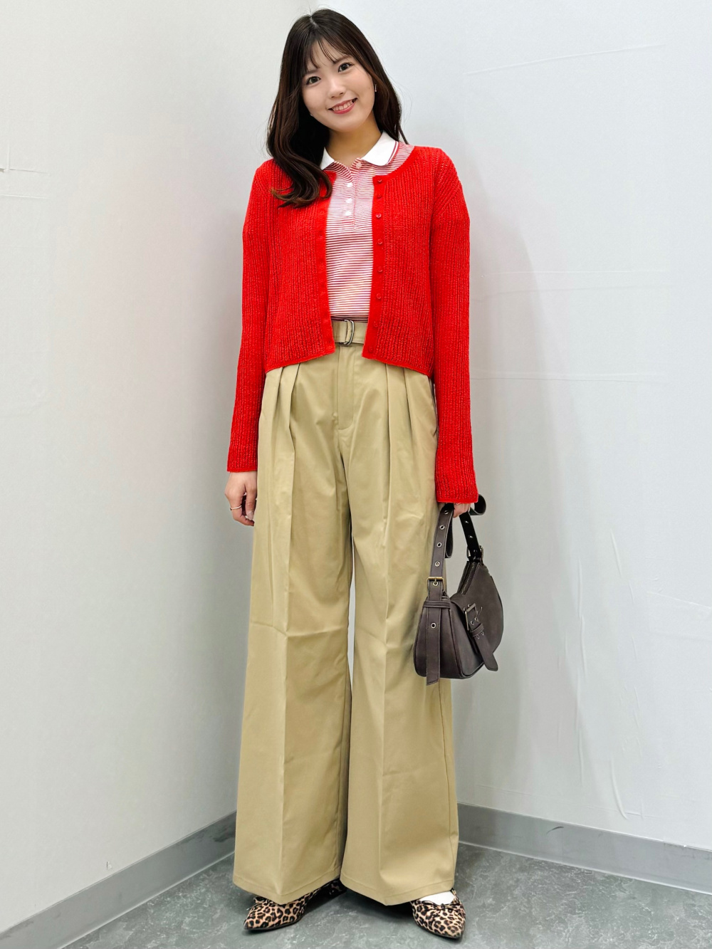 Belted Wide Pants、Soft Ribbed Crew Neck T-Shirt/L」| GU的穿