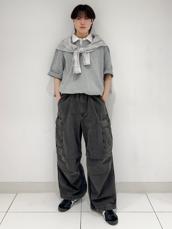 Cotton Crew-Neck T-Shirt(S)、Textured Open Collar Checked Shirt