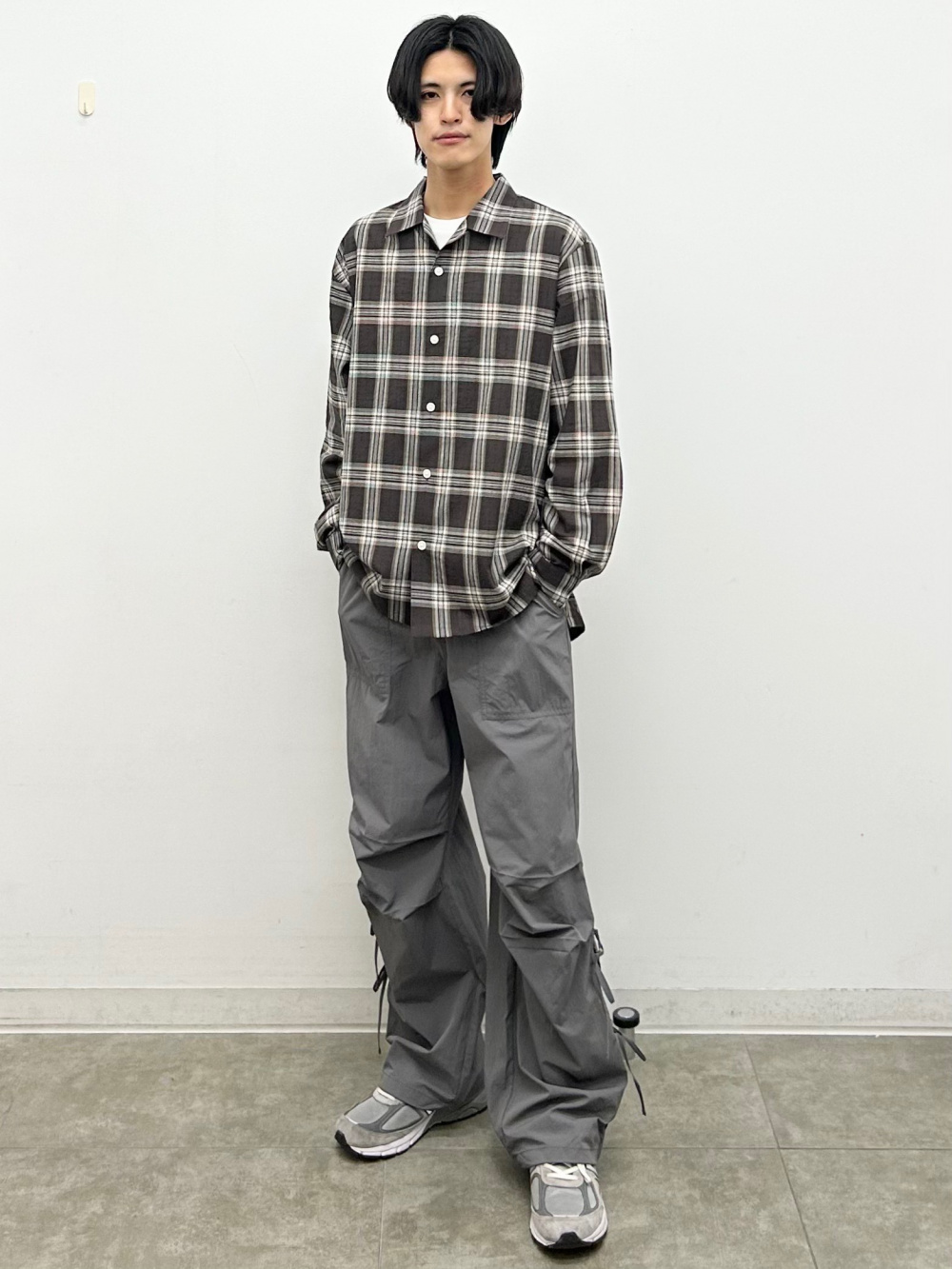 観賞確認 GU公式 | ドライオープンカラーシャツ(5分袖)(セットアップ可能)