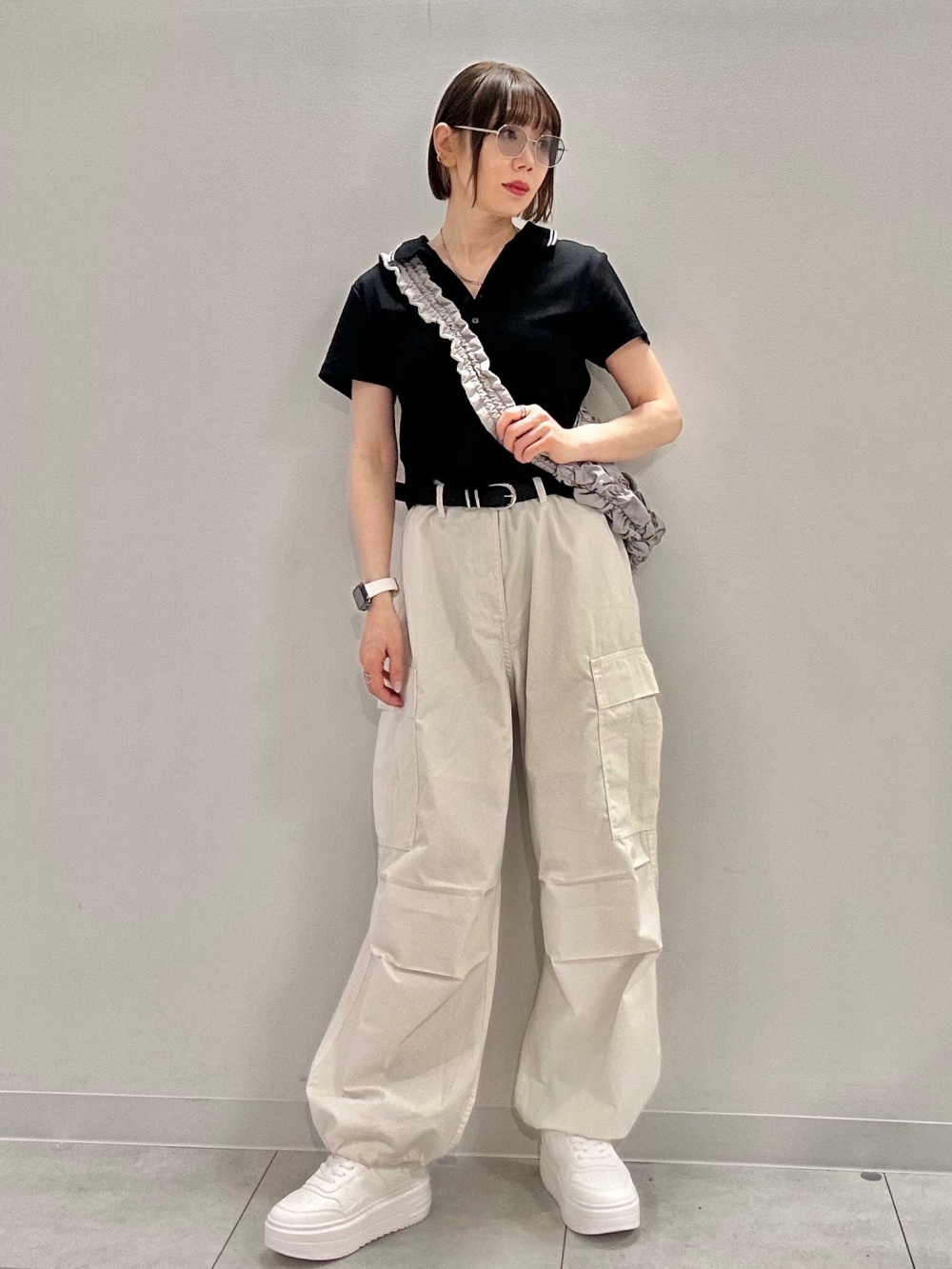 GIRLS2ピースキャミソールレイヤードT JR、スーパーワイドカーゴ