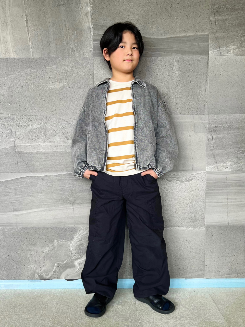 KIDS(男女兼用)デニムジップアップジャケット、GIRLSバレル