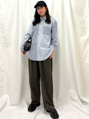 トップス mi GU公式 | イージーケアブロードシャツ(ストライプ3)